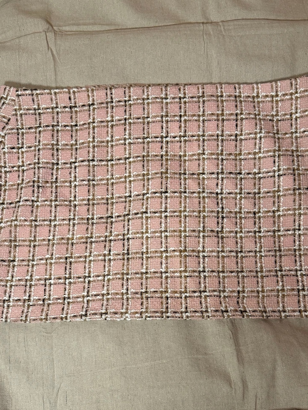 Pink Tweed Women's Mini Skirt - Classic Check Pattern NWT